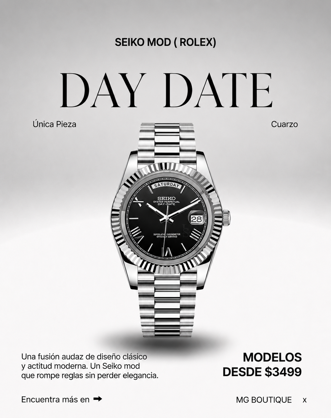 RELOJ SEIKO MOD ( ROLEX DAY DATE)