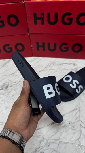 SANDALIAS BOSS AZUL MARINO LOGO BLANCO 3D