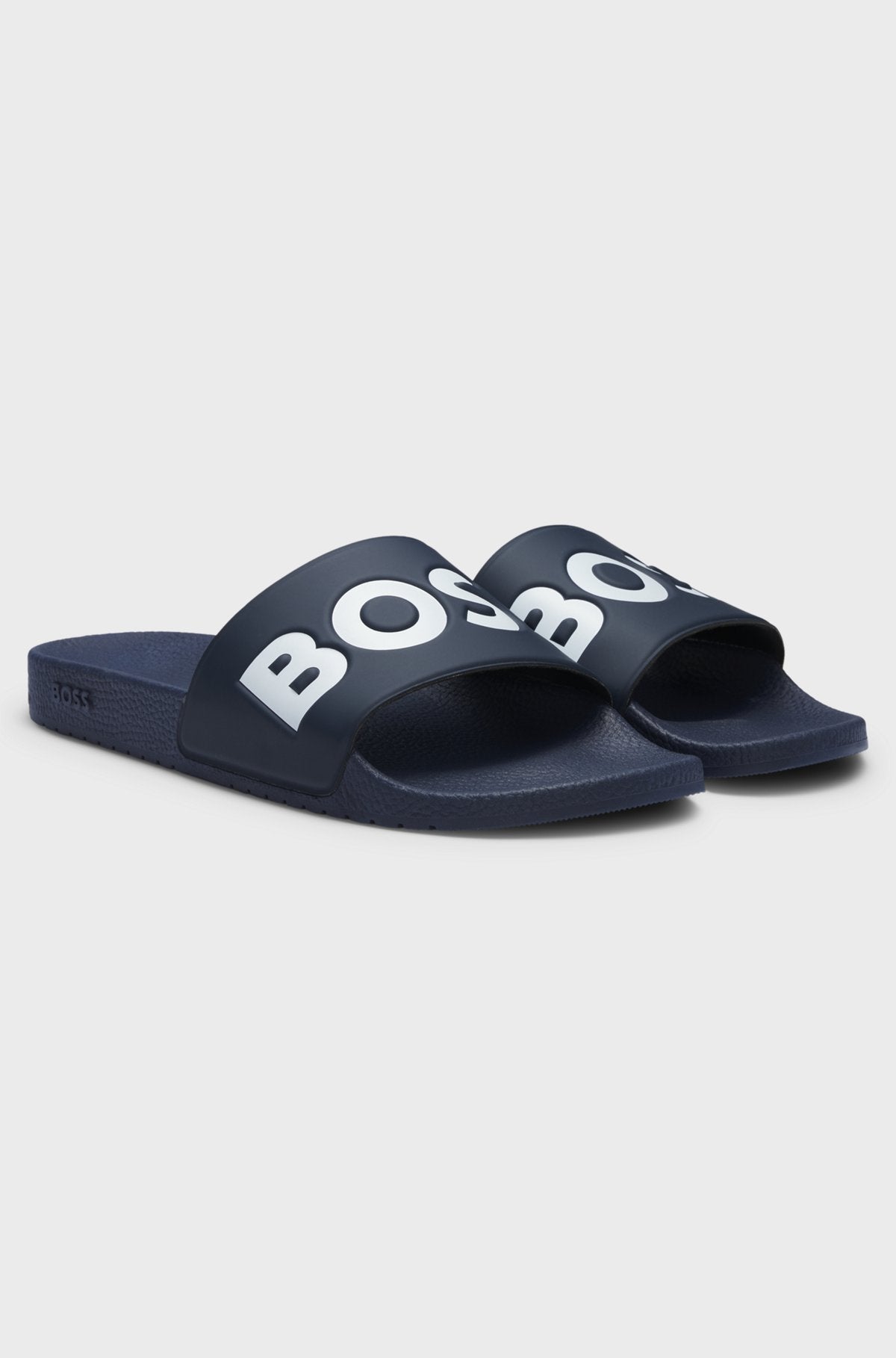 SANDALIAS BOSS AZUL MARINO LOGO BLANCO RELIEVE